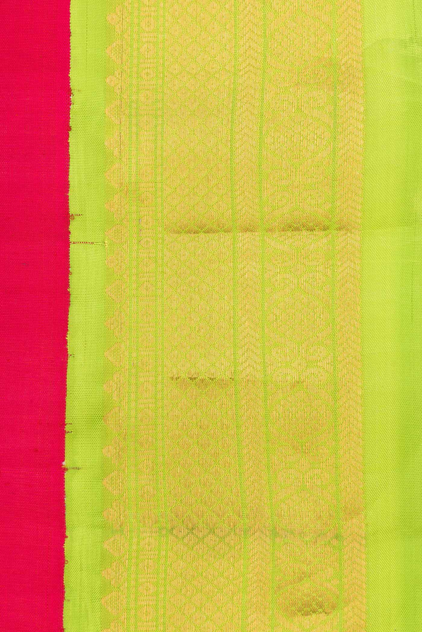 Border image of Pink Dual Tone Gadwal Silk Saree with Zari Butta on the body and Zari Border