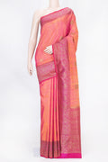 Mustard Dual Tone Banarasi Saree with Zari Butta on the body and Zari Border displayed on a mannequin