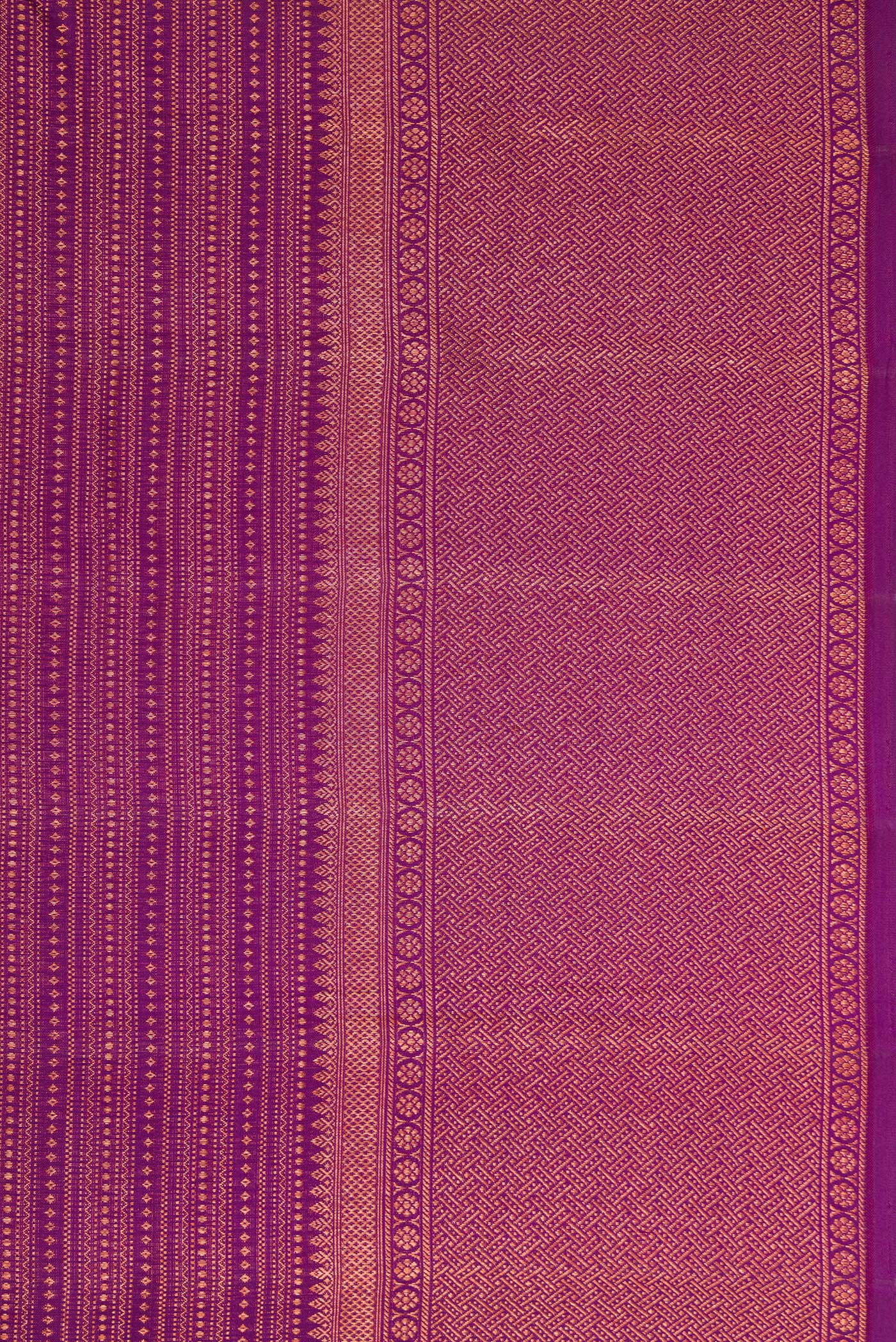Border image of Purple Dual Tone Kanjivaram Silk Saree with Zari Brocade on the body and Fancy Border. 