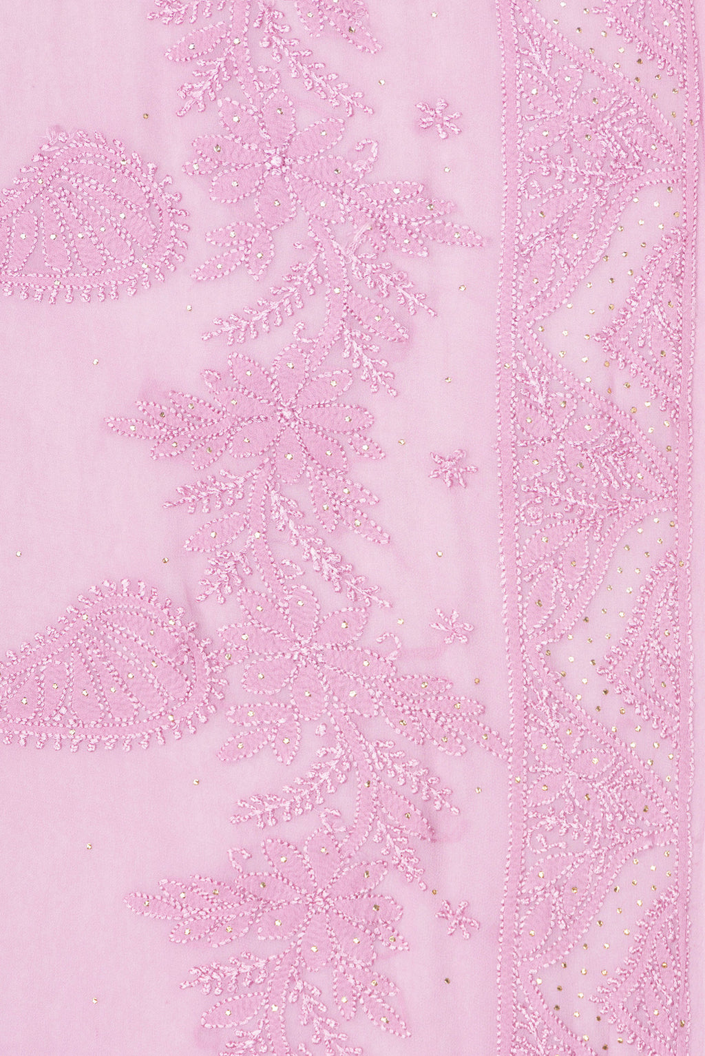 Border image of Pink Dual Tone Georgette Saree with Embroidery on the body and Embroidery Border. 