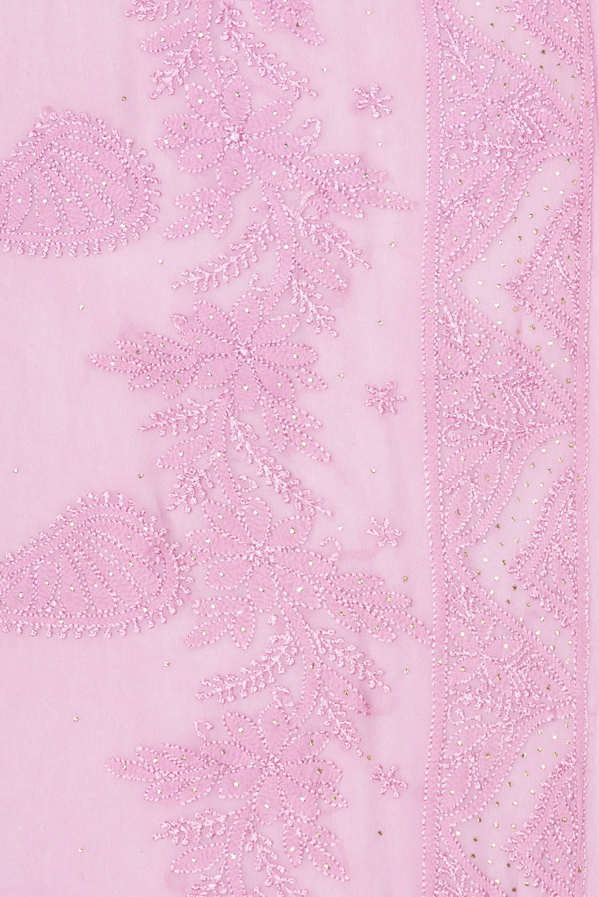 Border image of Pink Dual Tone Georgette Saree with Embroidery on the body and Embroidery Border. 