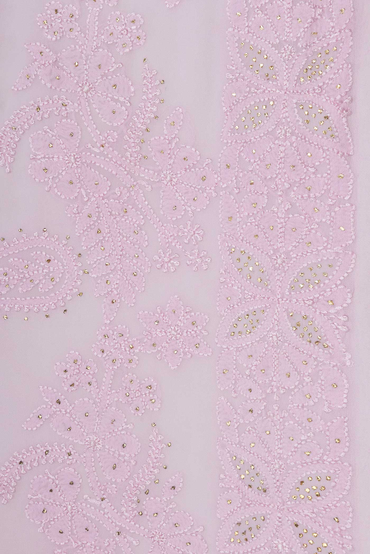 Border image of Pink Dual Tone Georgette Saree with Embroidery on the body and Embroidery Border