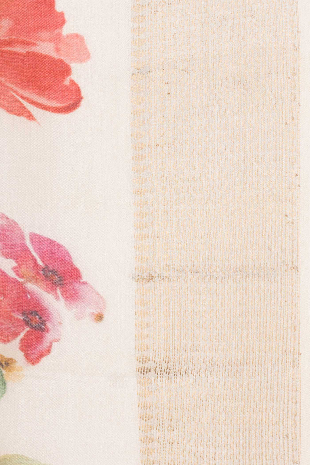Border image of Peach Dual Tone Tussar Silk Saree with Printed design on the body and Zari Border