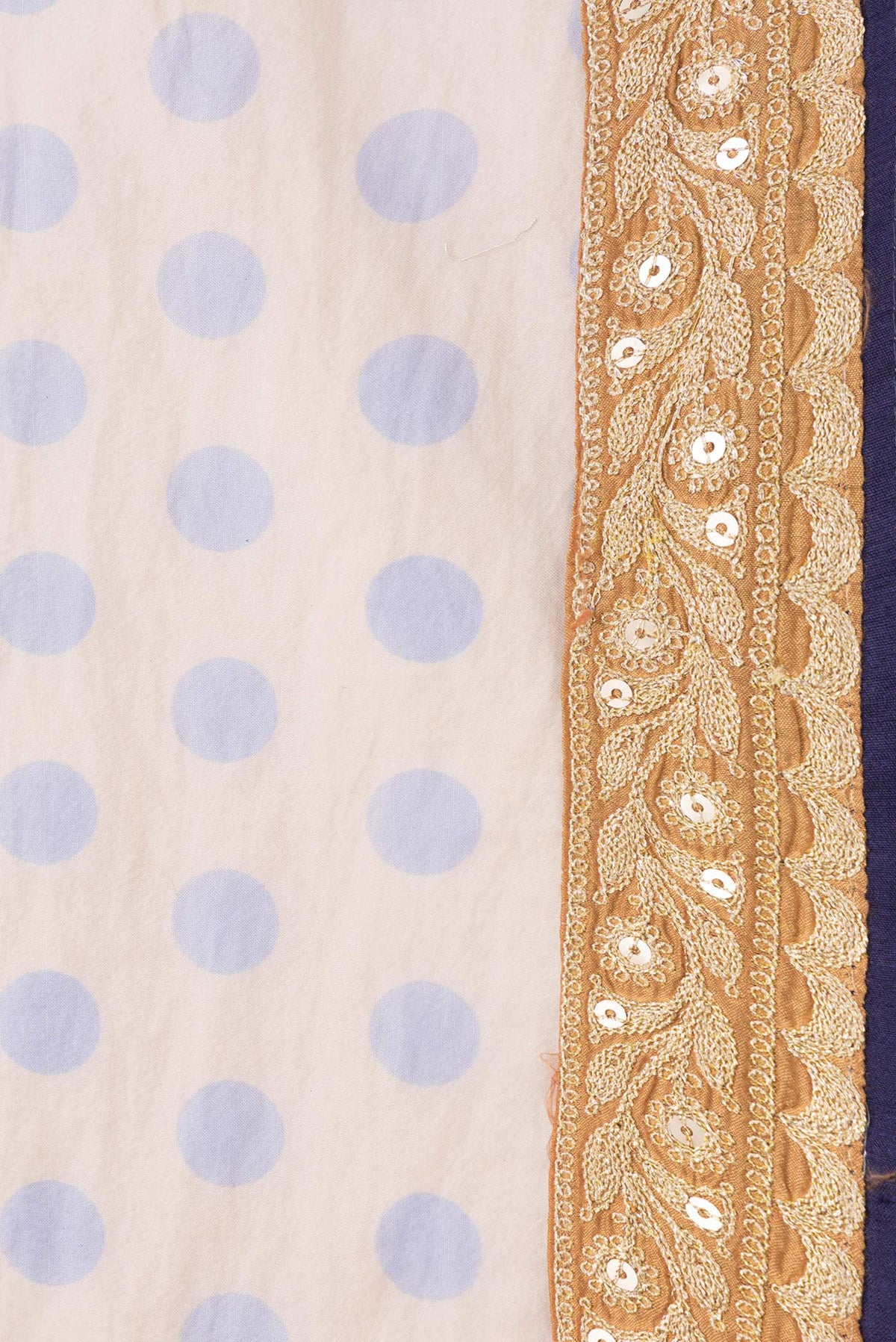 Border image of Sandal Dual Tone Organza Silk Saree with Printed design on the body and Embroidery Border. 