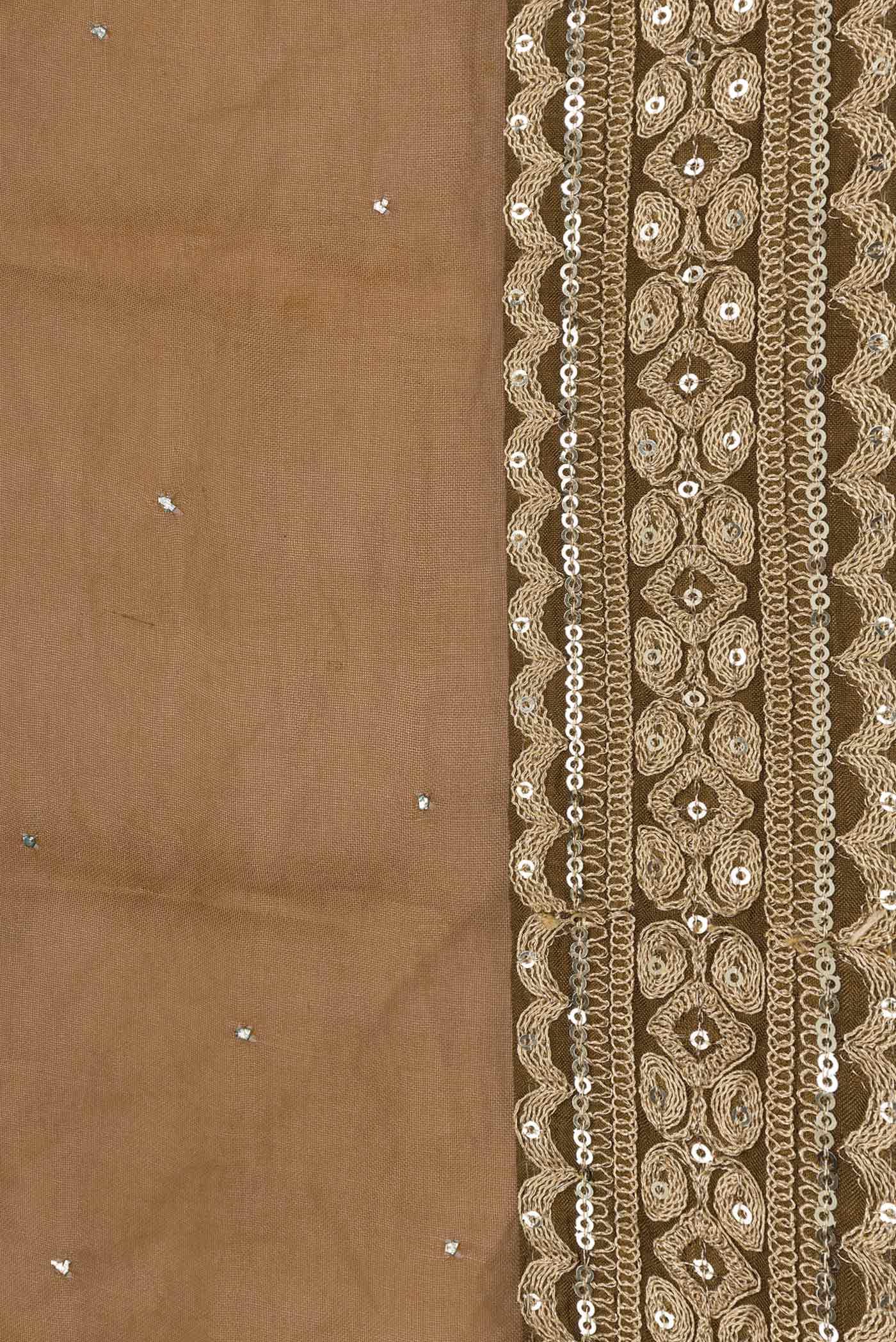 Border image of Bronze Dual Tone Organza Silk Saree with Embroidery on the body and Embroidery Border. 