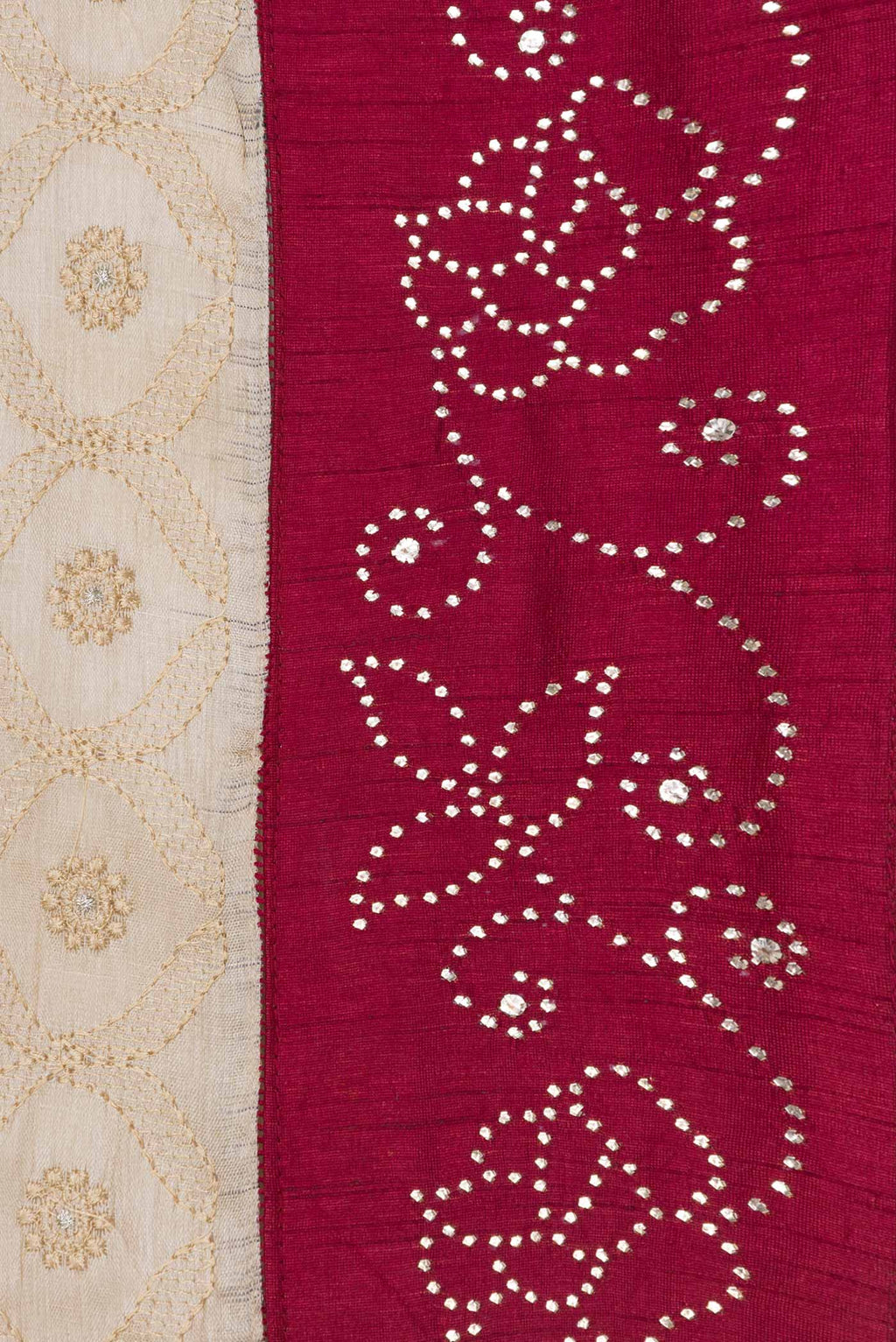 Border image of Beige Dual Tone Tussar Saree with Embroidery on the body and Embroidery Border