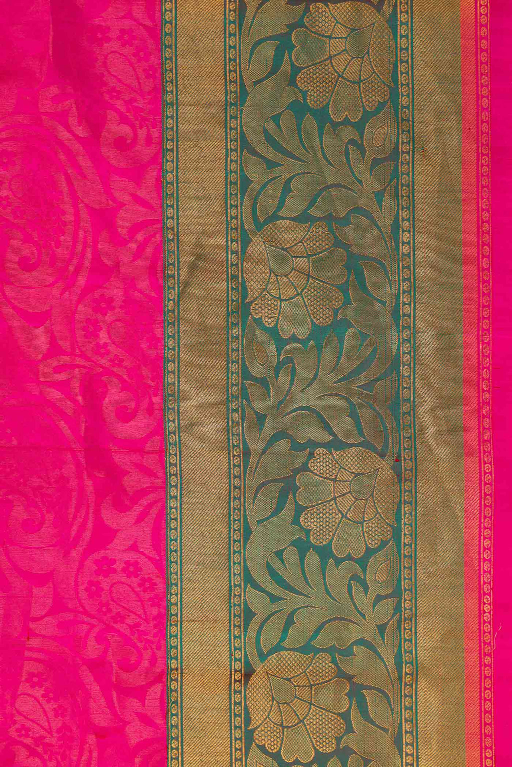 Border image of Pink Dual Tone Gadwal Silk Saree with Zari Brocade on the body and Zari Border