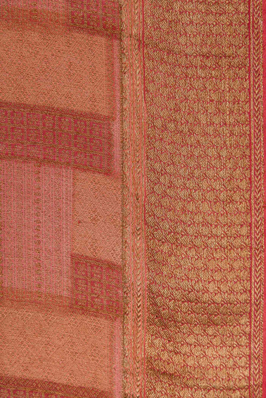 Border image of Maroon Dual Tone Banarasi Georgette Saree with Zari Brocade on the body and Zari Border. 