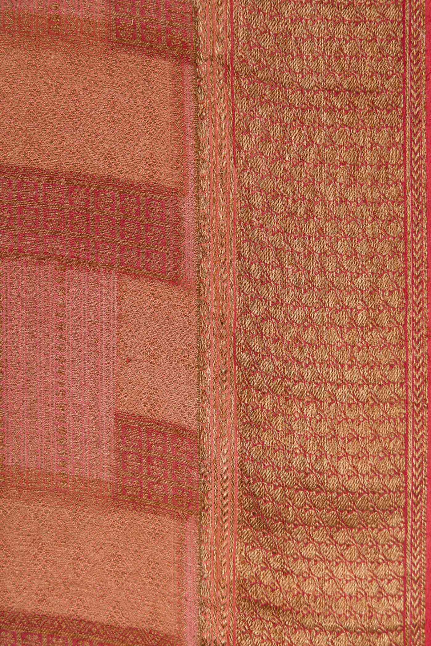 Border image of Maroon Dual Tone Banarasi Georgette Saree with Zari Brocade on the body and Zari Border. 