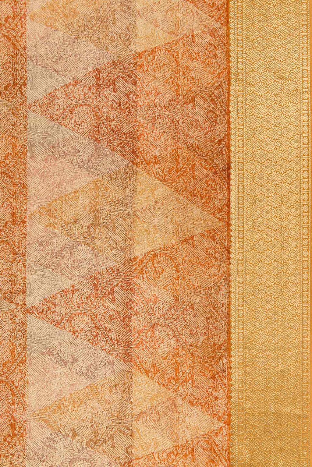 Border image of Gold Dual Tone Mysore Georgette Saree with Zari Brocade on the body and Zari Border. 