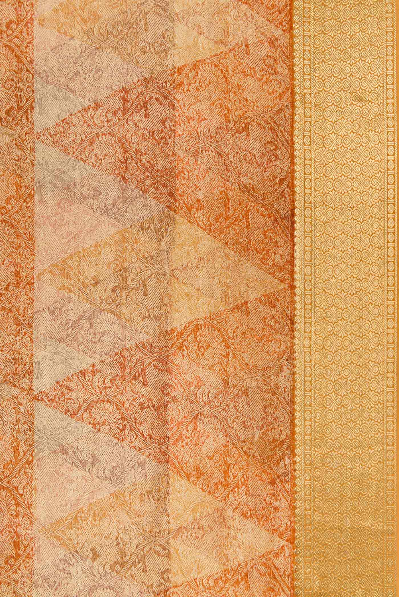 Border image of Gold Dual Tone Mysore Georgette Saree with Zari Brocade on the body and Zari Border. 