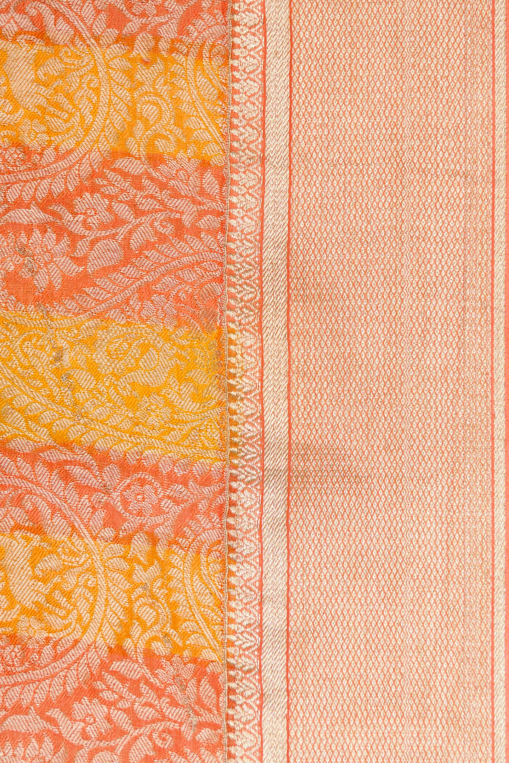 Border image of Mustard Dual Tone Tussar Silk Saree with Zari Brocade on the body and Zari Border. 