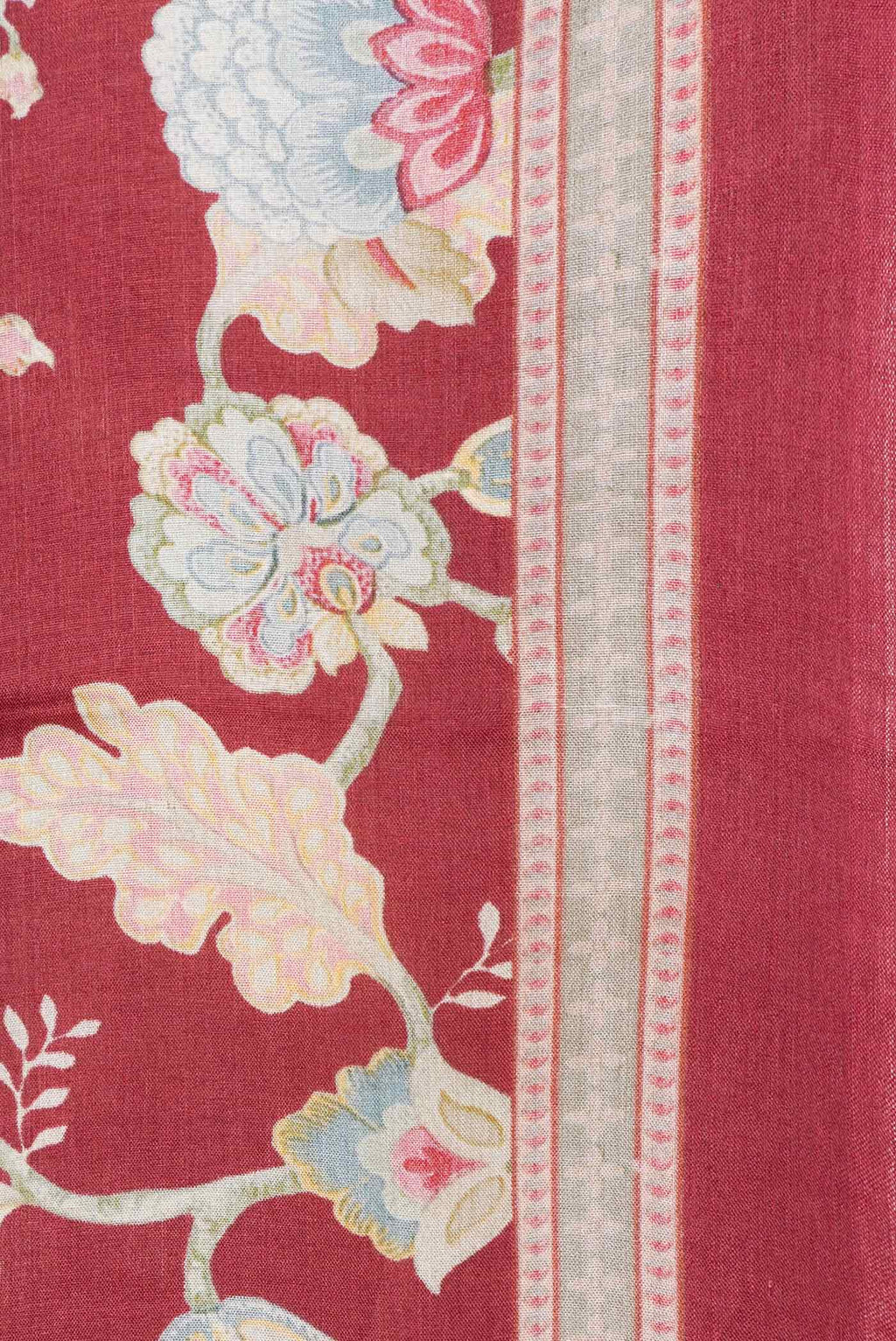 Border image of Maroon Dual Tone Tussar Silk Saree with Printed design on the body and Printed Border. 