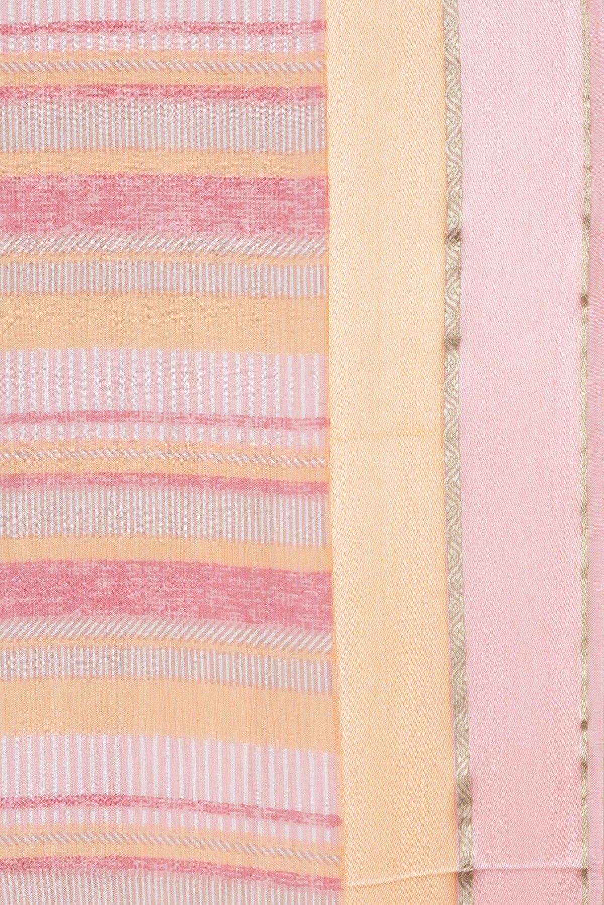 Border image of Pink Dual Tone Mysore Chiffon Saree with Printed design on the body and Zari Border. 