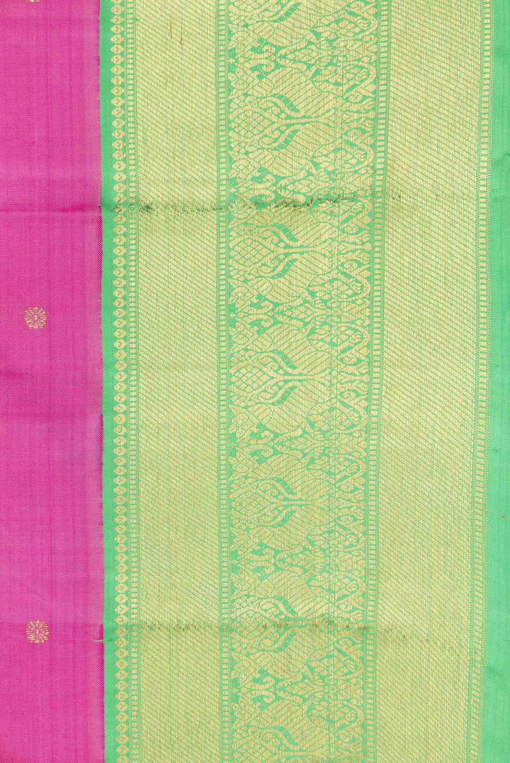 Border image of Pure Silk Pure Zari Pink Dual Tone Kanchipuram Saree with Zari Butta on the body and Zari Border