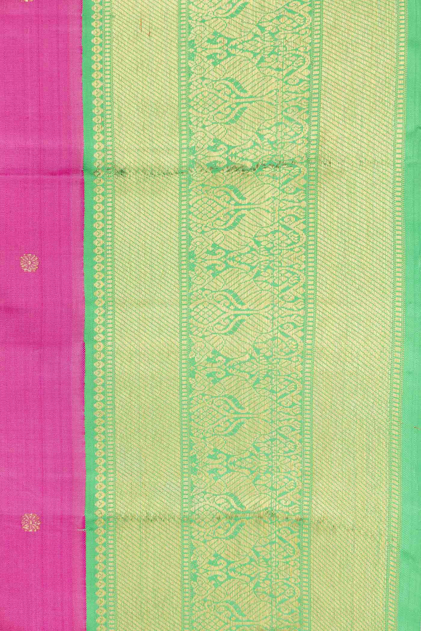 Border image of Pure Silk Pure Zari Pink Dual Tone Kanchipuram Saree with Zari Butta on the body and Zari Border