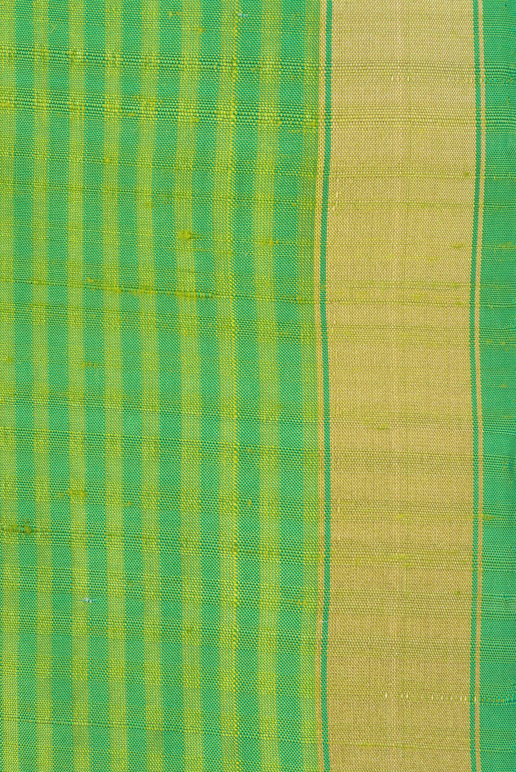Border image of Pure Silk Green Dual Tone Soft Saree with Stripes on the body and Zari Border. 