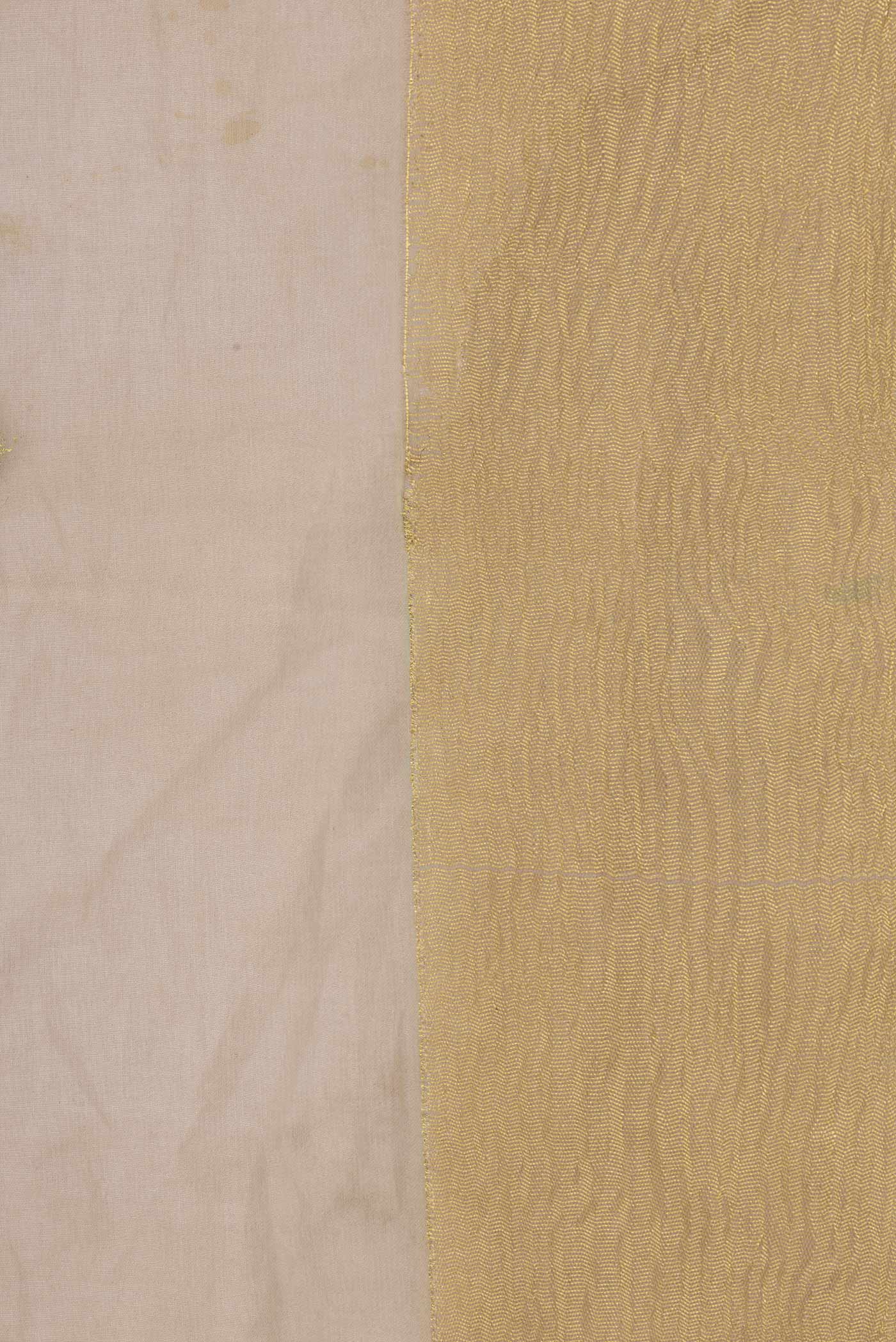 Border image of Peach Dual Tone Organza Silk Saree with Zari Butta on the body and Zari Border. 