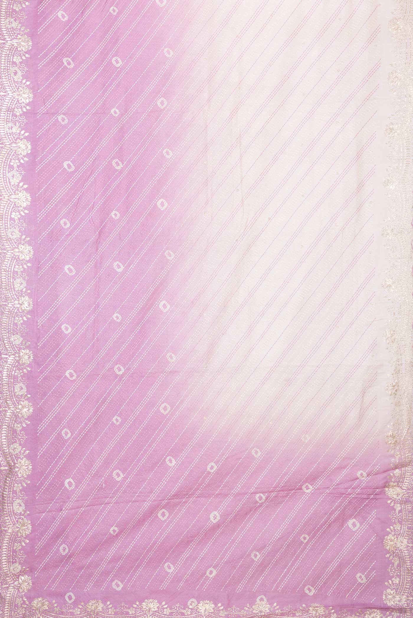 Flat view of Multi Color Tussar Silk Saree with Embroidery on the body and Embroidery Border