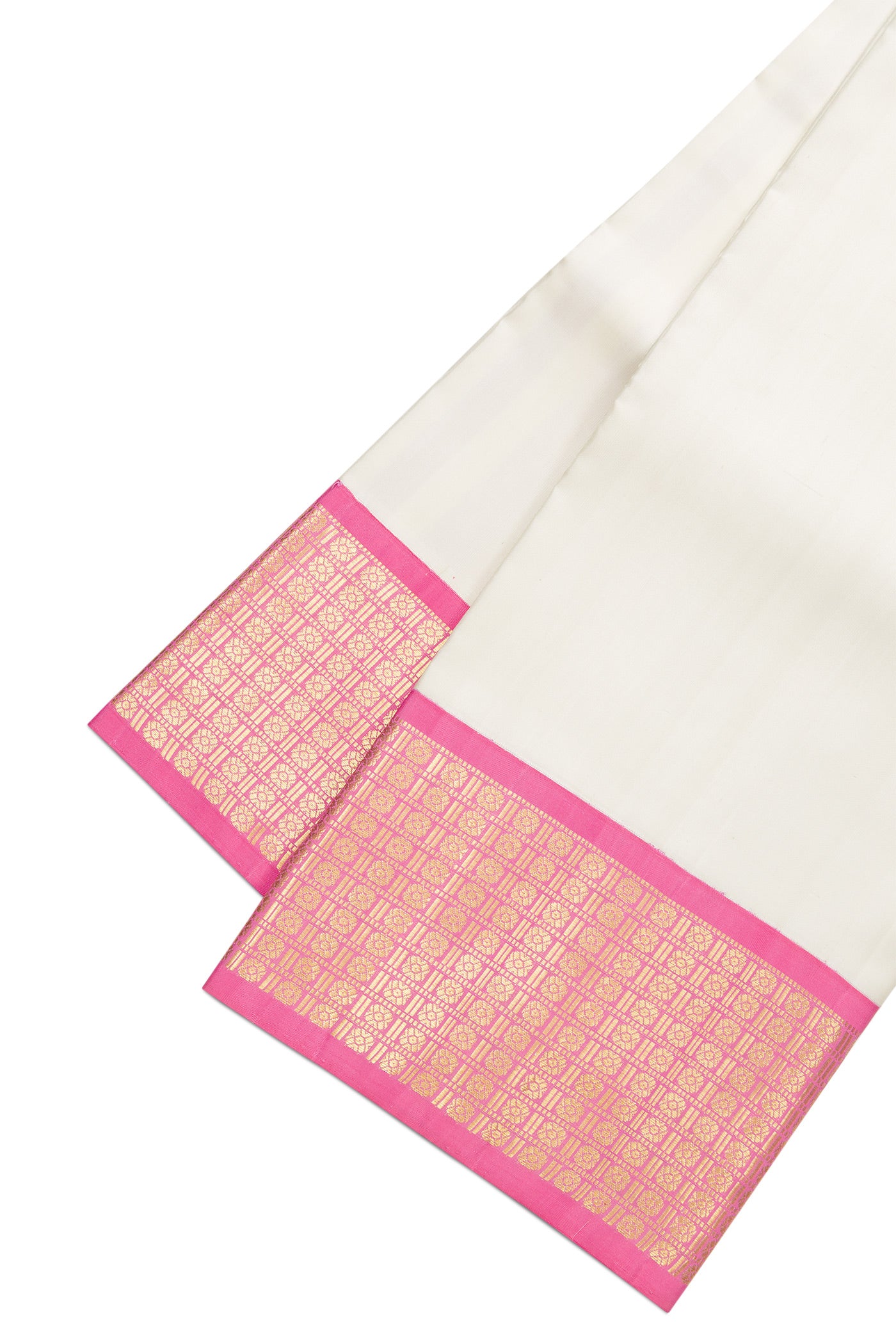 Sandal Silk Dhoti With Angavastram (9X 5) Muzham with Plain Body and Zari Border
