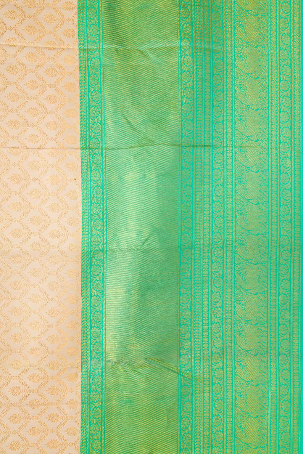 Border image of Sandal Dual Tone Kanchipuram Saree with Zari Brocade on the body and Zari Border