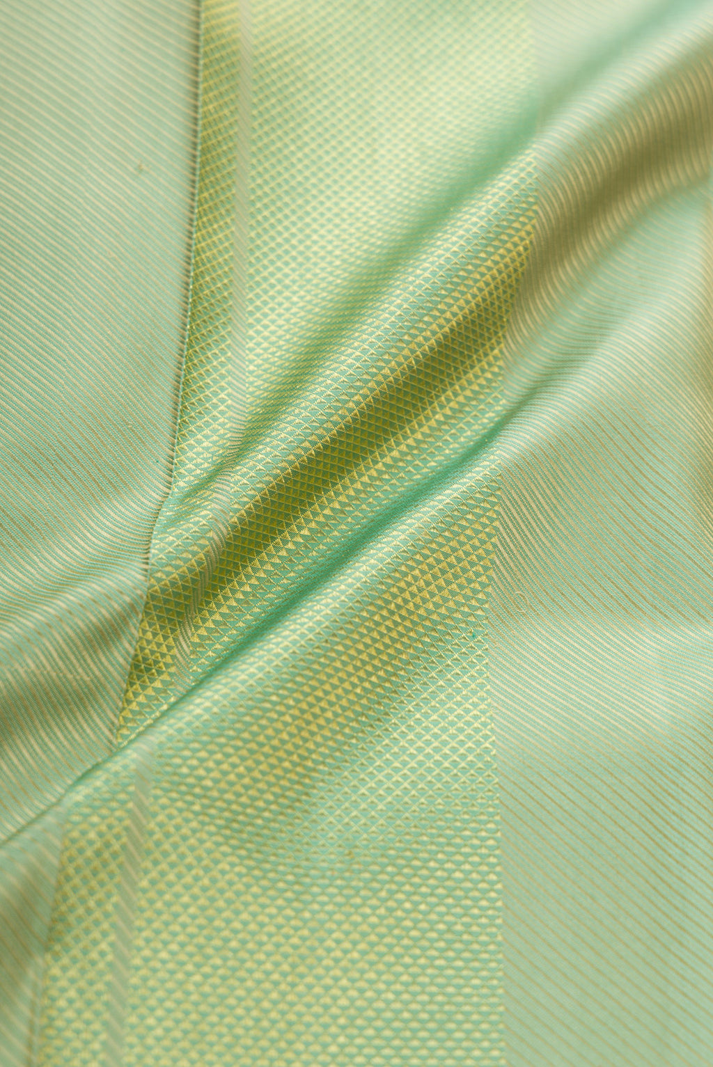 Pista Green Silk Dhoti With Angavastram (9X 5) Muzham with Zari Brocade on the body and Zari Border