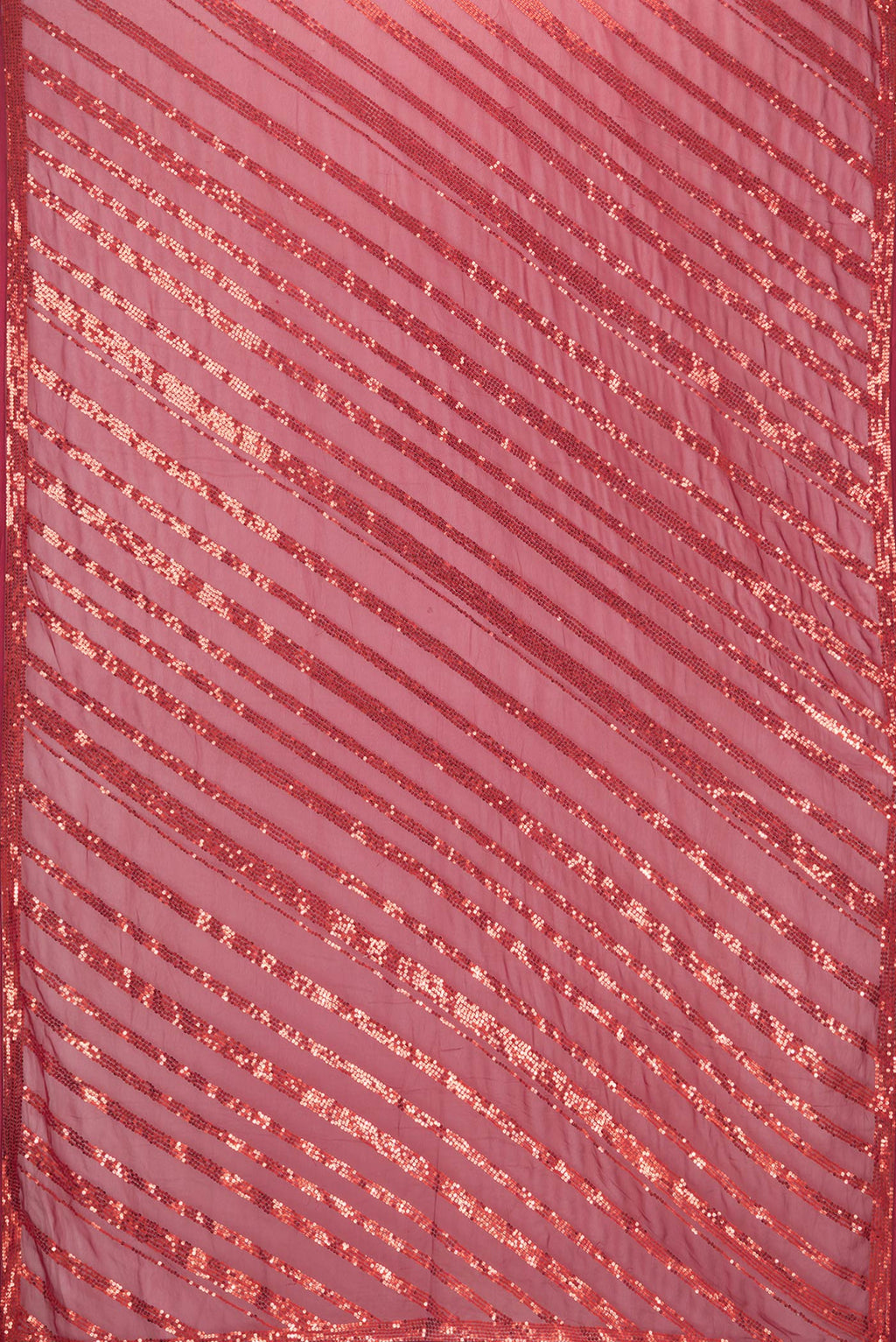 Flat view of Maroon Dual Tone Mysore Georgette Saree with Embroidery on the body and Embroidery Border. 