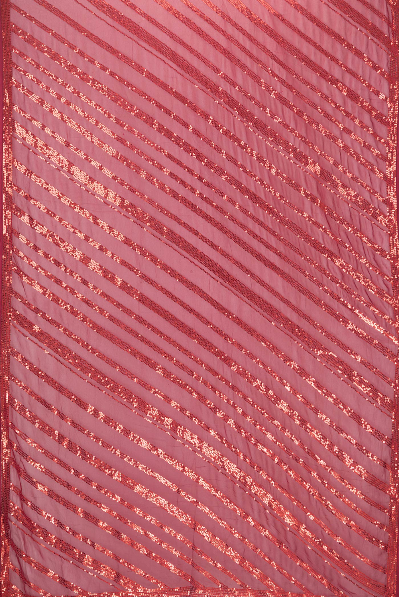 Flat view of Maroon Dual Tone Mysore Georgette Saree with Embroidery on the body and Embroidery Border. 