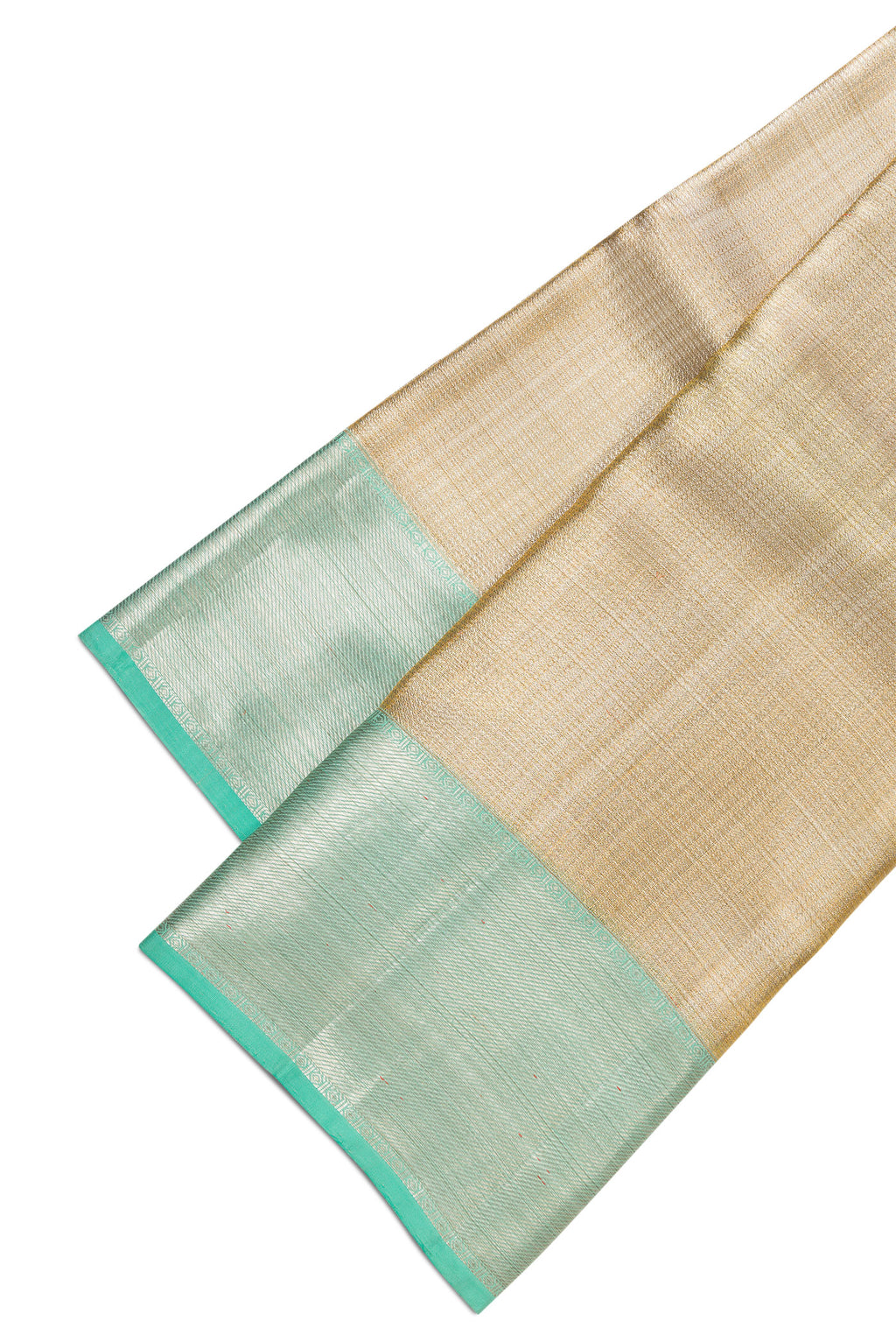 Gold Silk Dhoti With Angavastram (9X 5) Muzham with Zari Brocade on the body and Zari Border