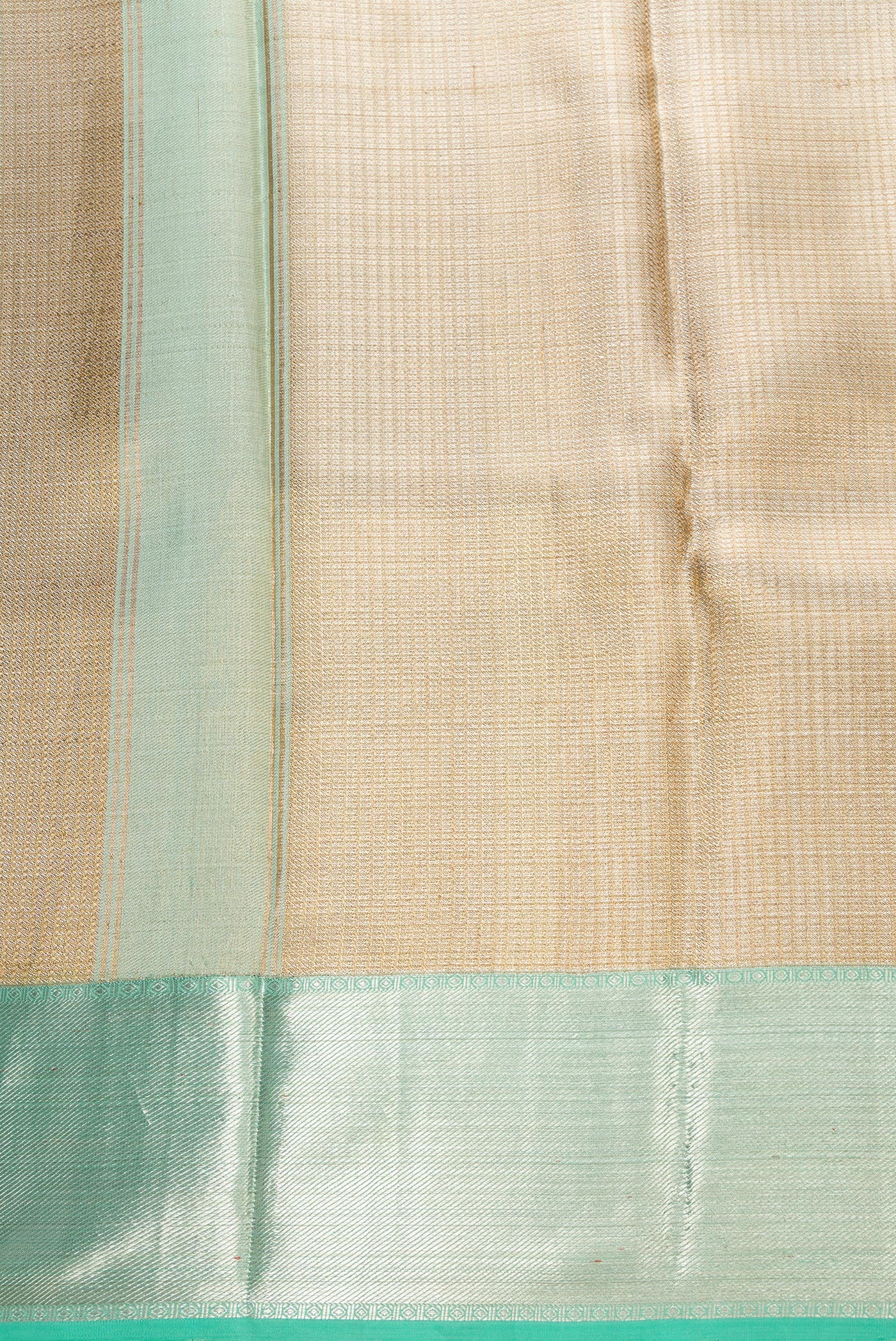 Gold Silk Dhoti With Angavastram (9X 5) Muzham with Zari Brocade on the body and Zari Border
