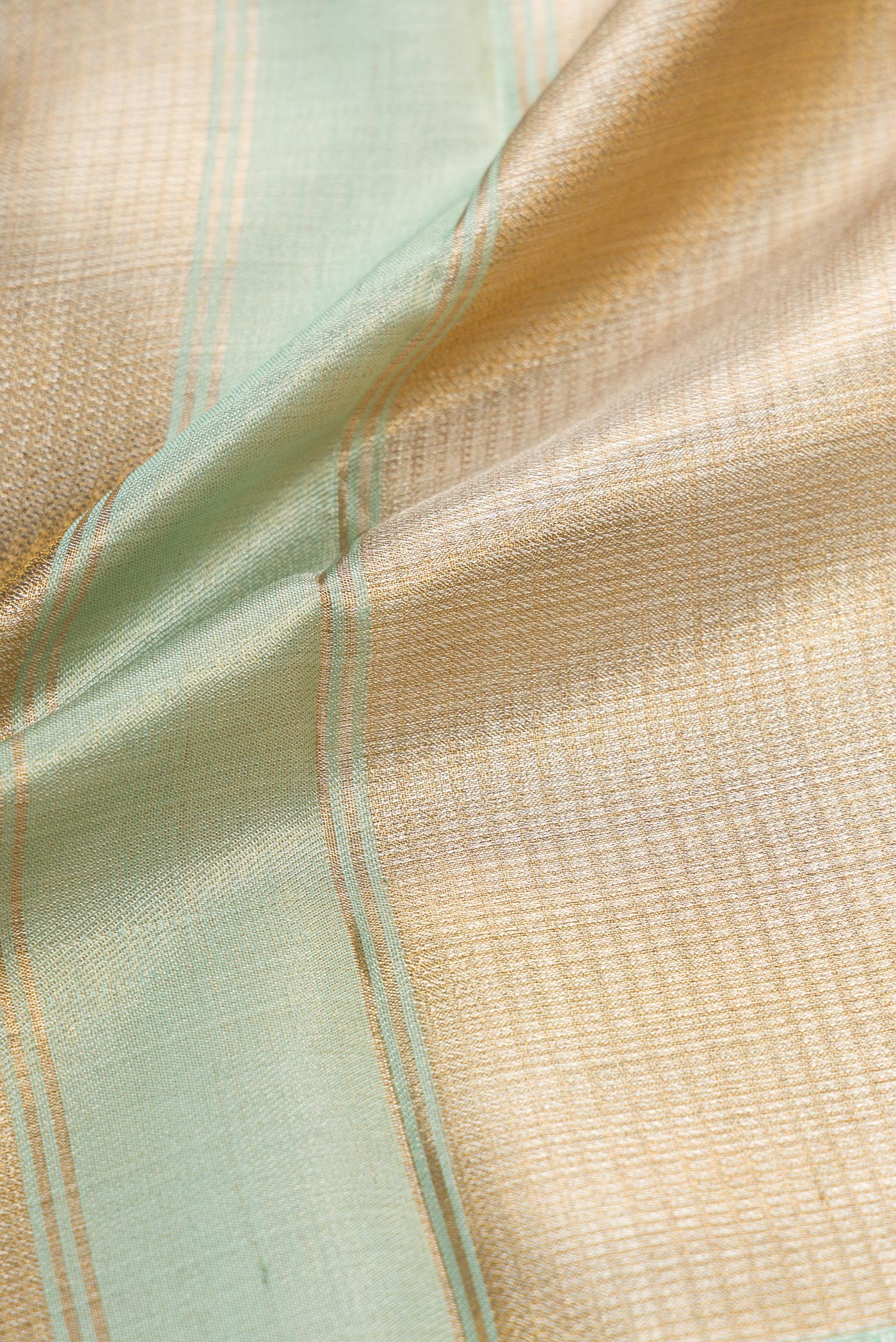 Gold Silk Dhoti With Angavastram (9X 5) Muzham with Zari Brocade on the body and Zari Border