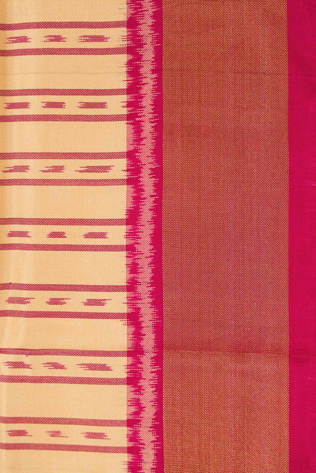Border image of Sandal Dual Tone Rajkot Patola Silk Saree with Ikat Print on the body and Zari Border