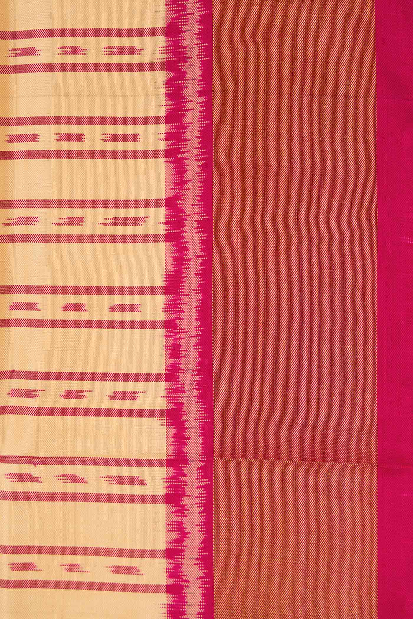 Border image of Sandal Dual Tone Rajkot Patola Silk Saree with Ikat Print on the body and Zari Border