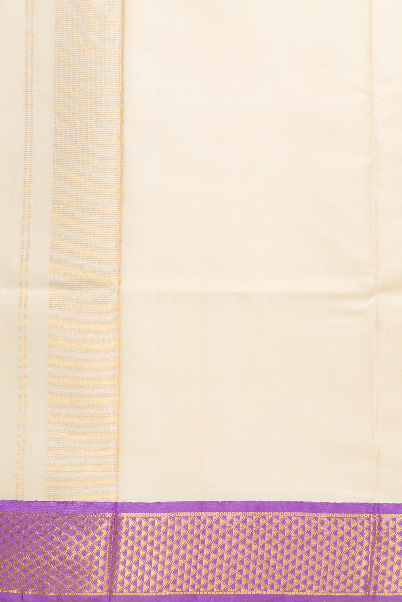 Sandal Silk Dhoti With Angavastram (8X4) Muzham with Plain Body and Ganga Jamuna Border