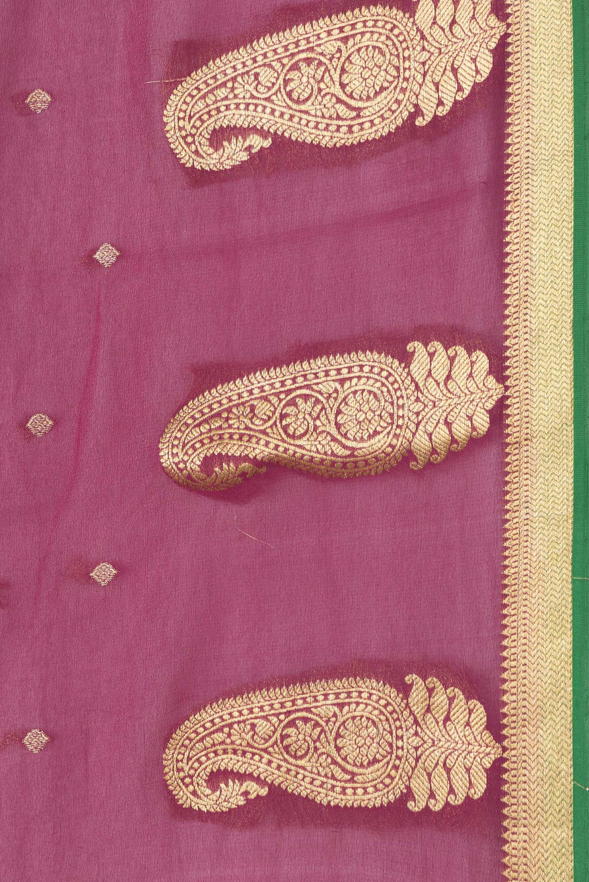 Border image of Magenta Dual Tone Mysore Georgette Saree with Zari Butta on the body and Fancy Border. 