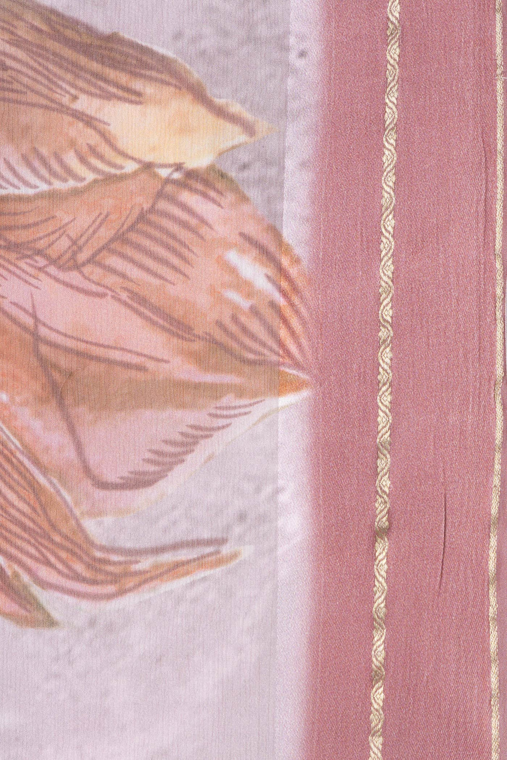 Border image of Pink Dual Tone Mysore Chiffon Saree with Printed design on the body and Zari Border. 