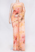 Pink Dual Tone Blended Kota Silk Saree with Printed design on the body and Zari Border displayed on a mannequin