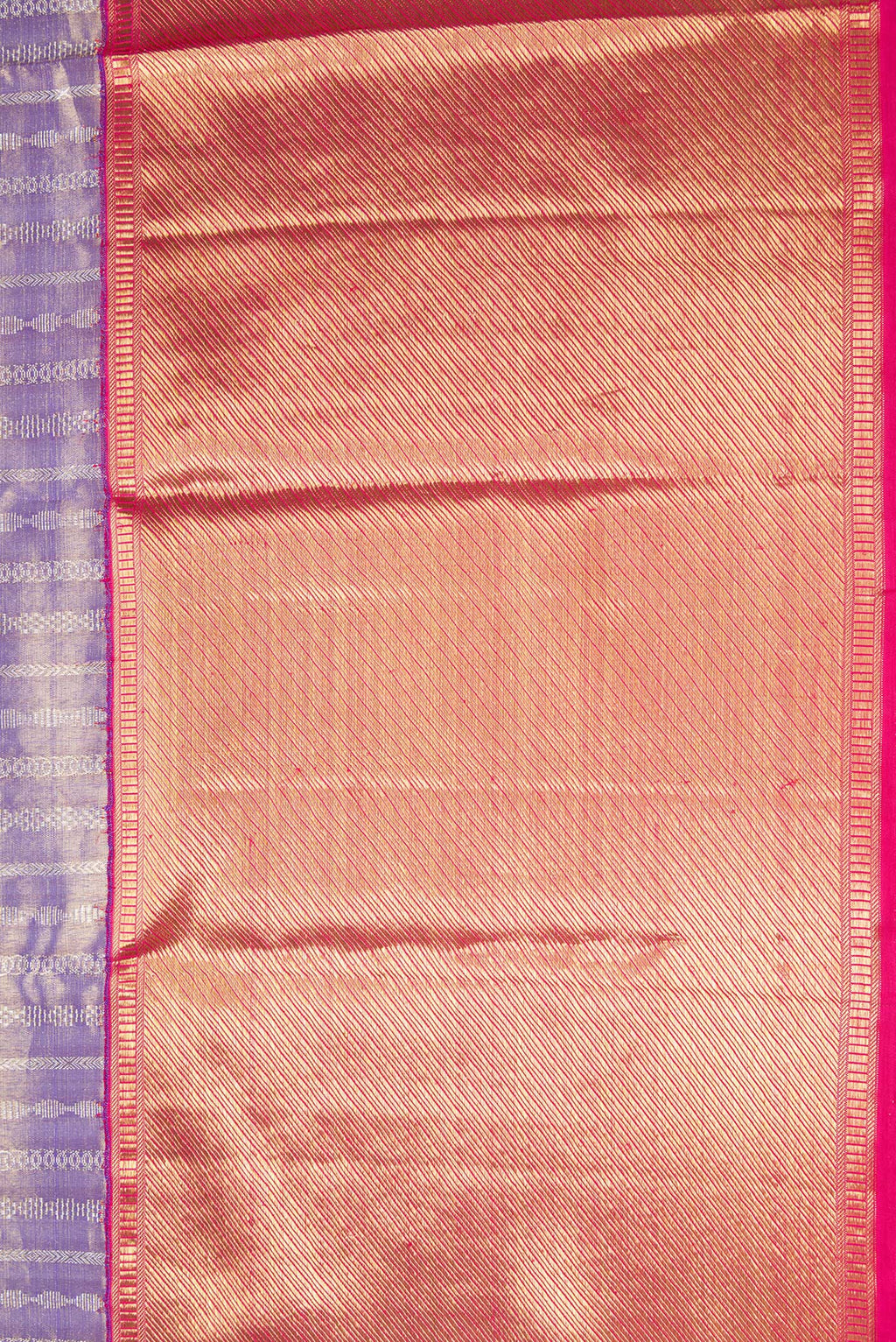 Border image of Purple Dual Tone Kanjivaram Tissue Silk Saree with Zari Brocade on the body and Zari Border. 