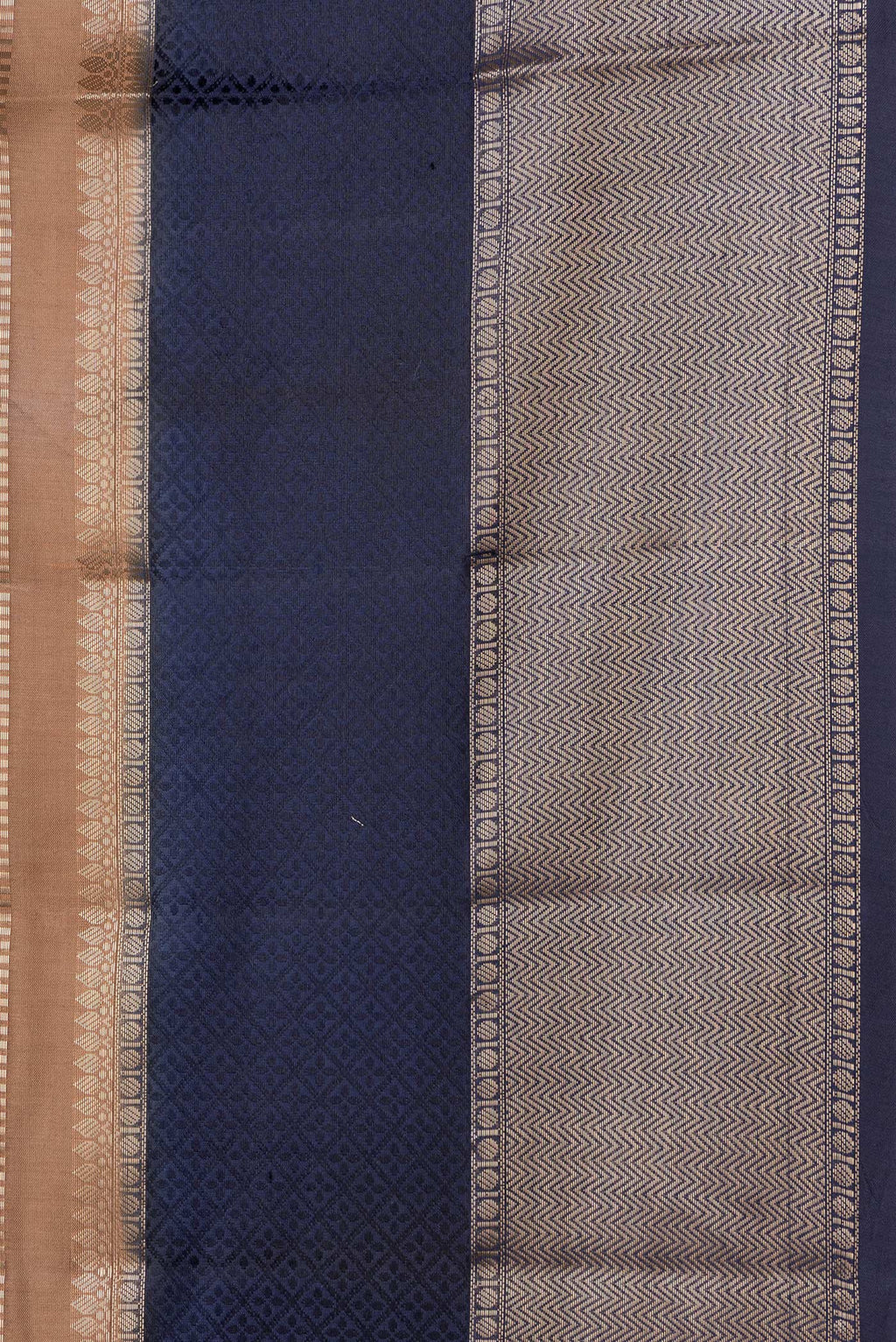 Border image of Brown Dual Tone Tussar Silk Saree with Stripes on the body and Zari Border. 