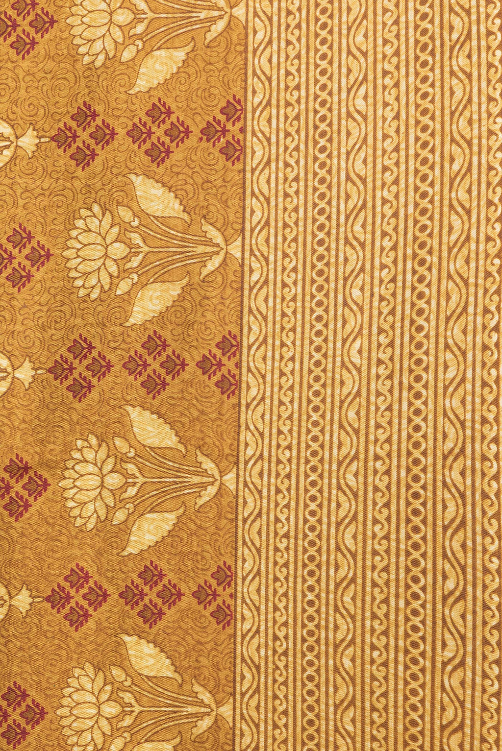 Border image of Mustard Dual Tone Printed Silk Saree with Printed design on the body and Printed Border. 