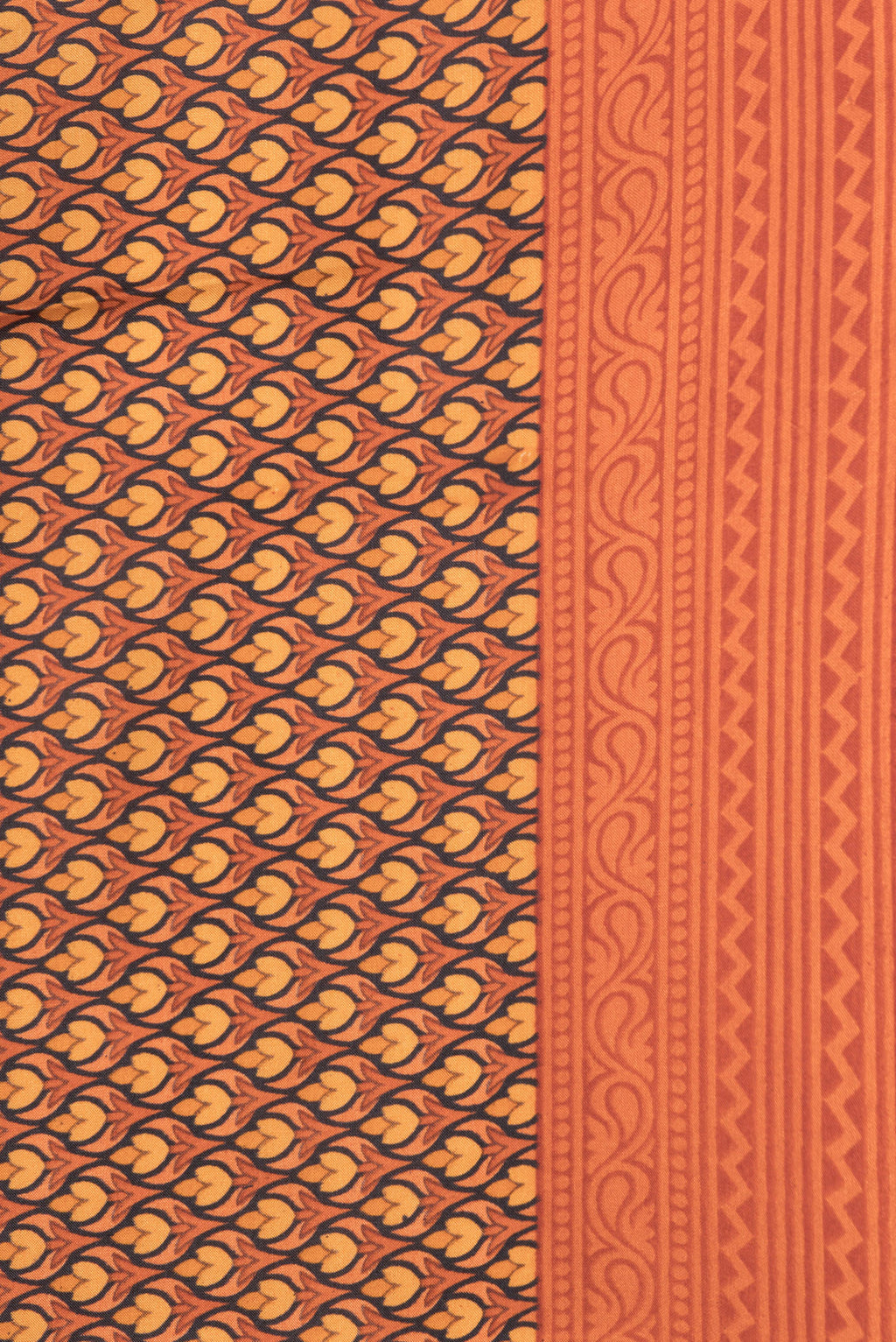 Border image of Peach Dual Tone Printed Silk Saree with Printed design on the body and Printed Border. 