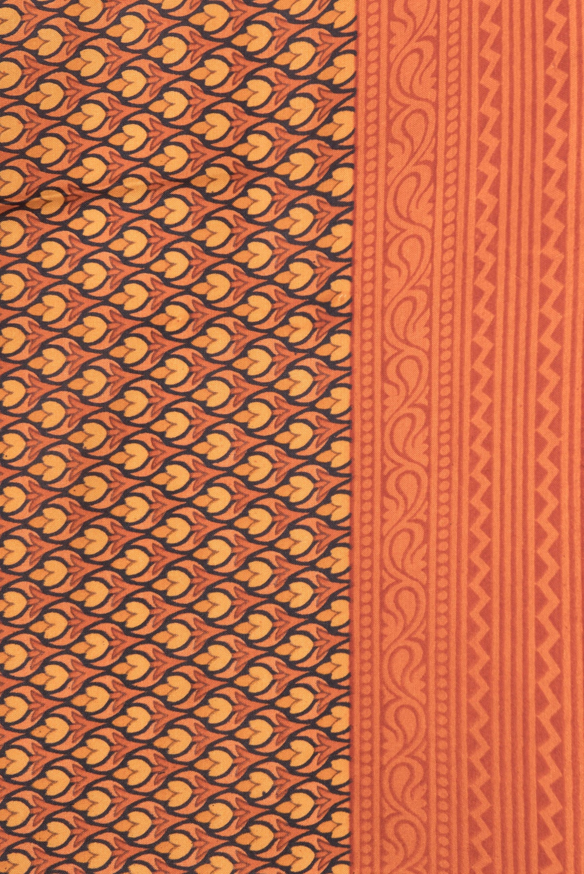 Border image of Peach Dual Tone Printed Silk Saree with Printed design on the body and Printed Border. 