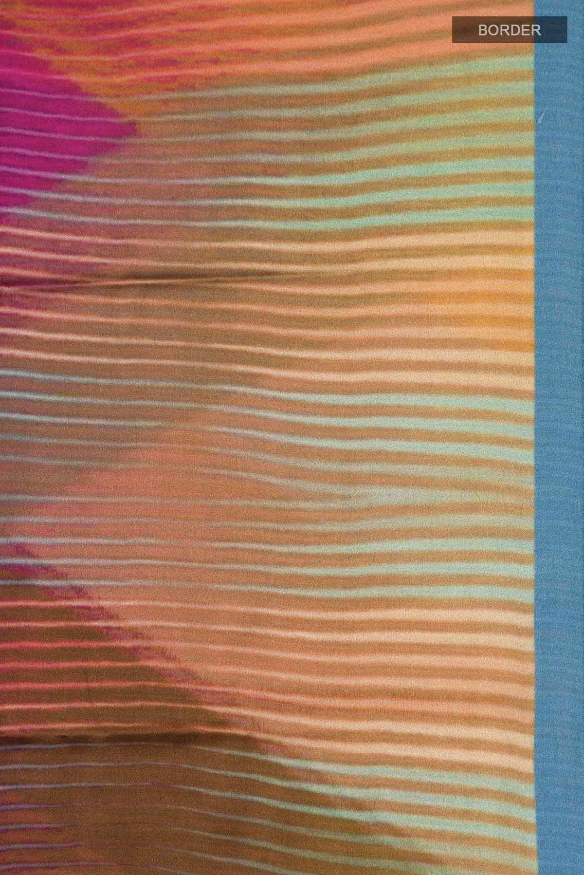 Border image of Multi Color Satin Silk Saree with Abstract Print on the body and Plain Border