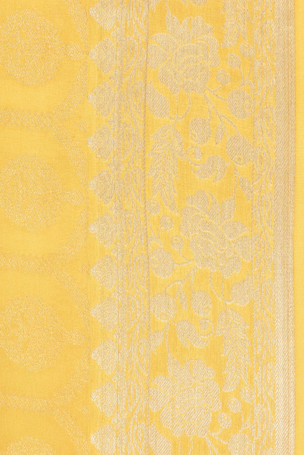 Border image of Yellow Dual Tone Georgette Saree with Zari Brocade on the body and Fancy Border. 