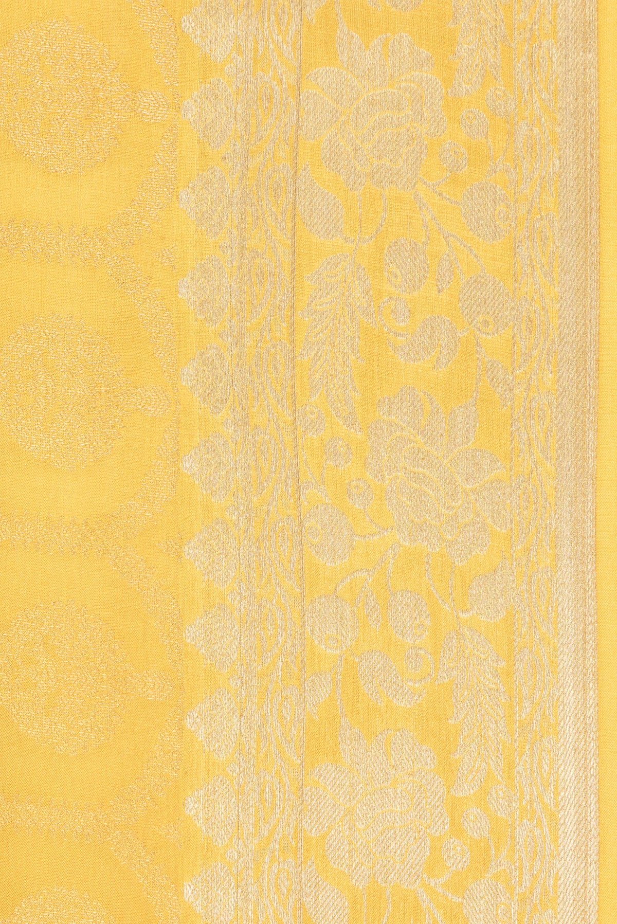 Border image of Yellow Dual Tone Georgette Saree with Zari Brocade on the body and Fancy Border. 