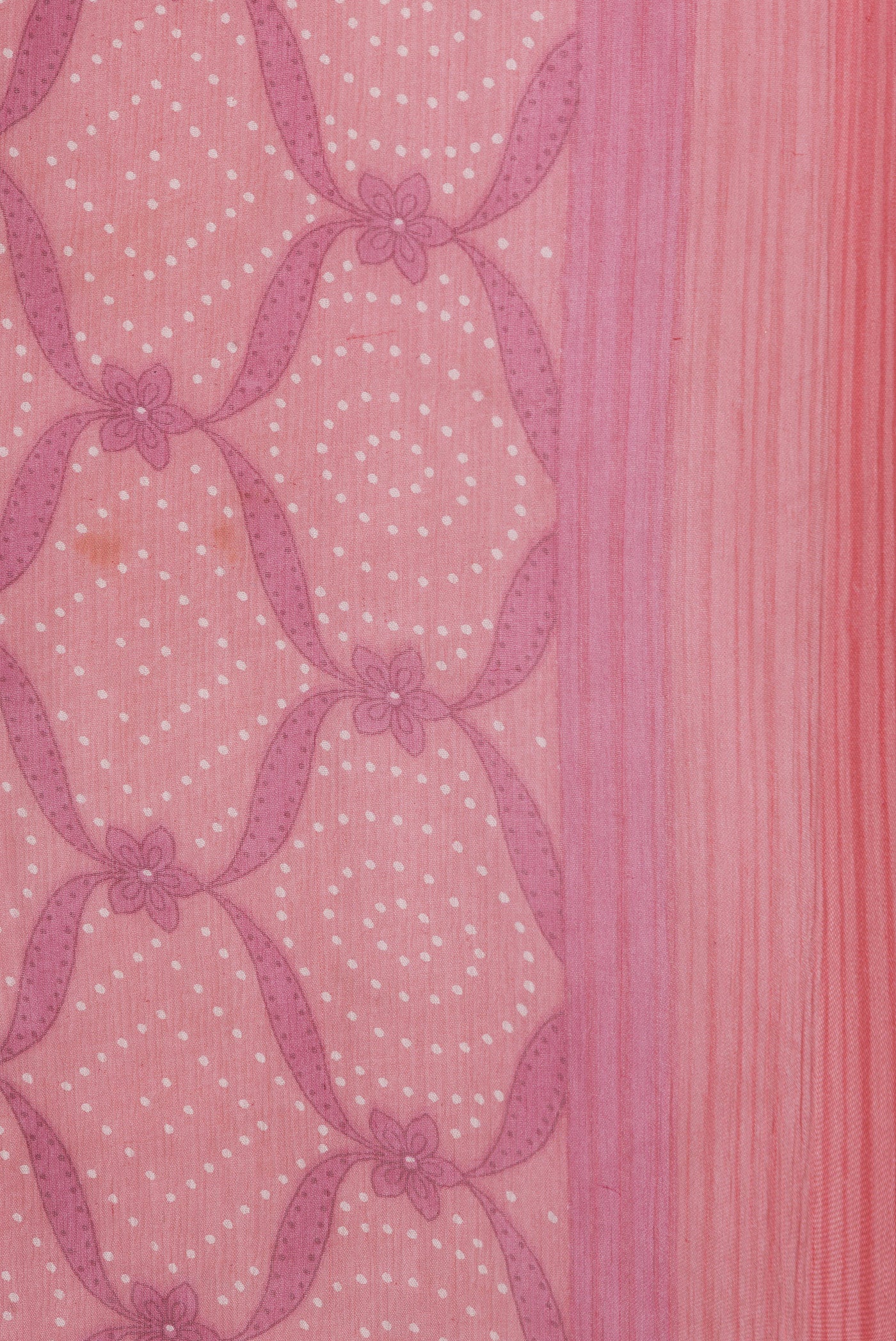 Border image of Pink Dual Tone Mysore Chiffon Saree with Printed design on the body and Printed Border. 
