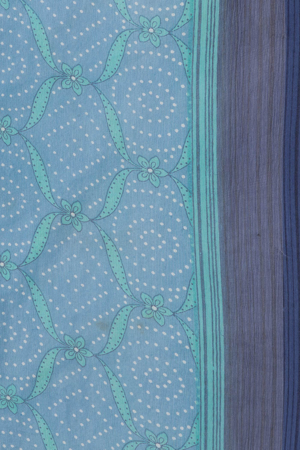 Border image of Sky Blue Dual Tone Mysore Chiffon Saree with Printed design on the body and Printed Border. 