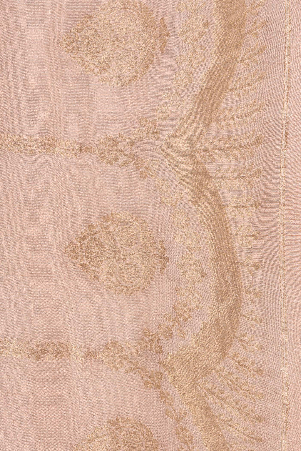 Border image of Beige Dual Tone Tussar Silk Saree with Stripes on the body and Fancy Border. 