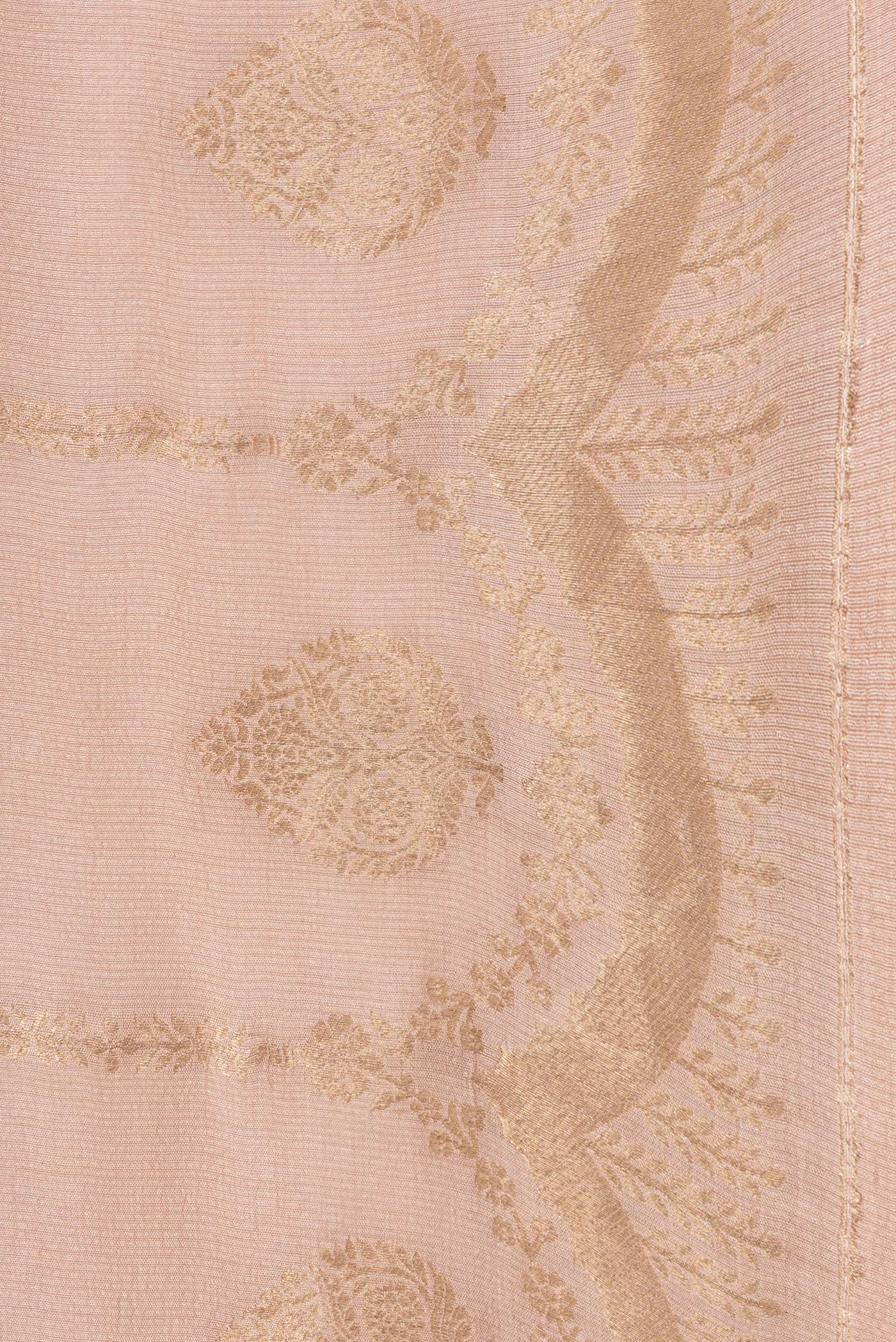 Border image of Beige Dual Tone Tussar Silk Saree with Stripes on the body and Fancy Border. 