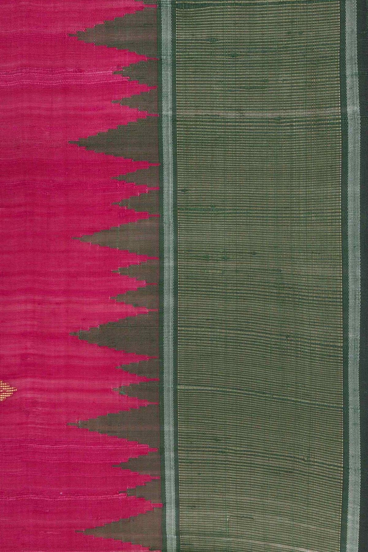 Border image of Pink Dual Tone Tussar Silk Saree with Zari Butta on the body and Zari Border